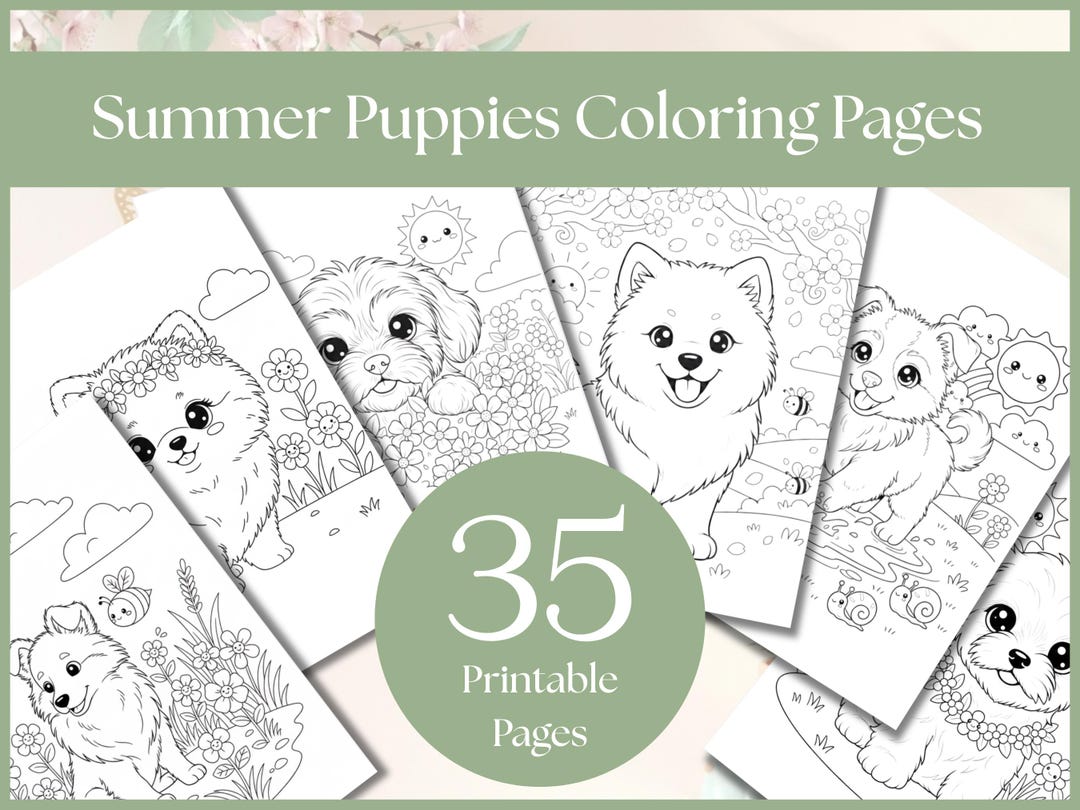 Puppies Coloring Pages, Dog Coloring, Summer Coloring, Spring Craft ...