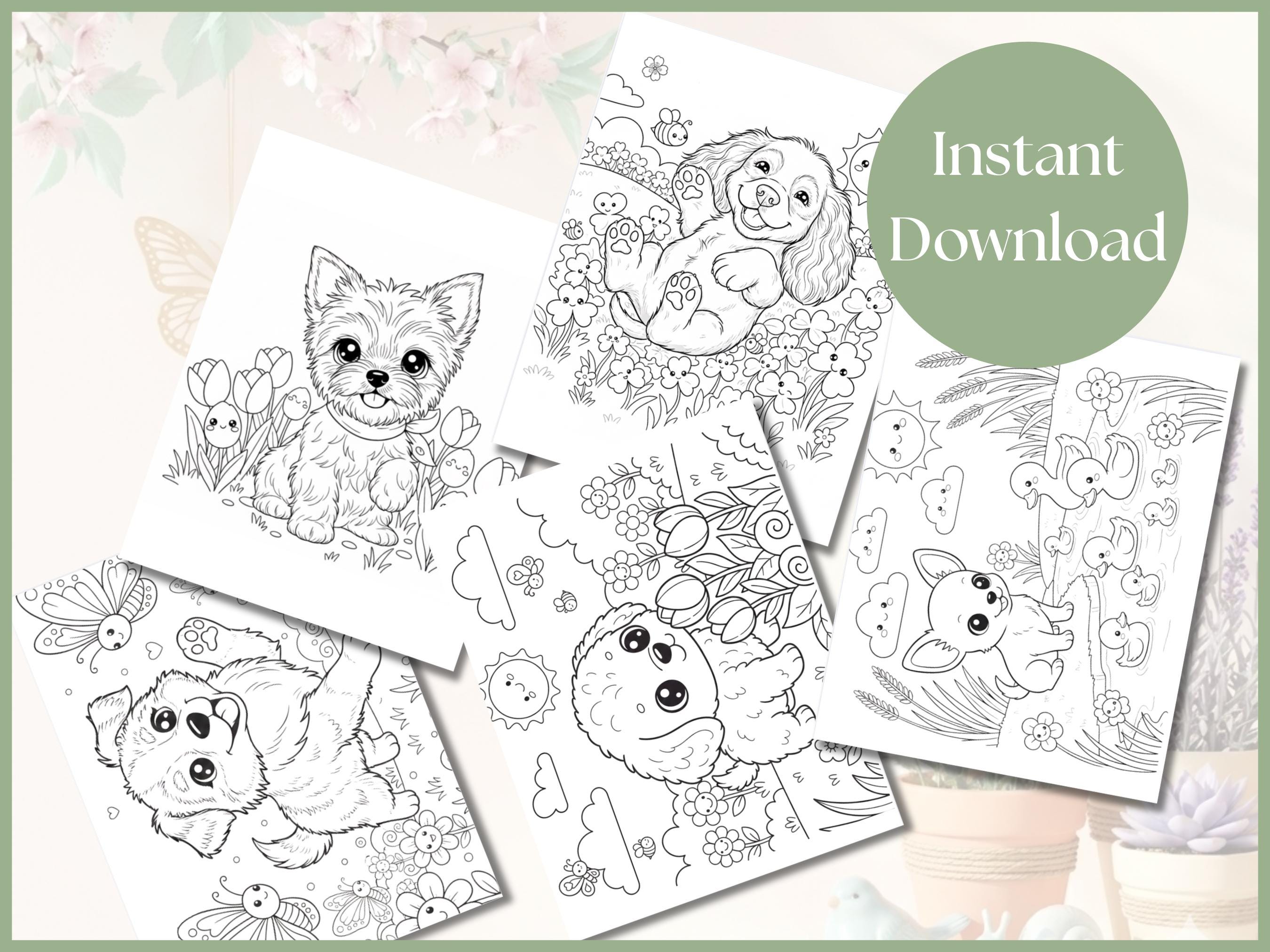 Puppies Coloring Pages, Dog Coloring, Summer Coloring, Spring Craft ...