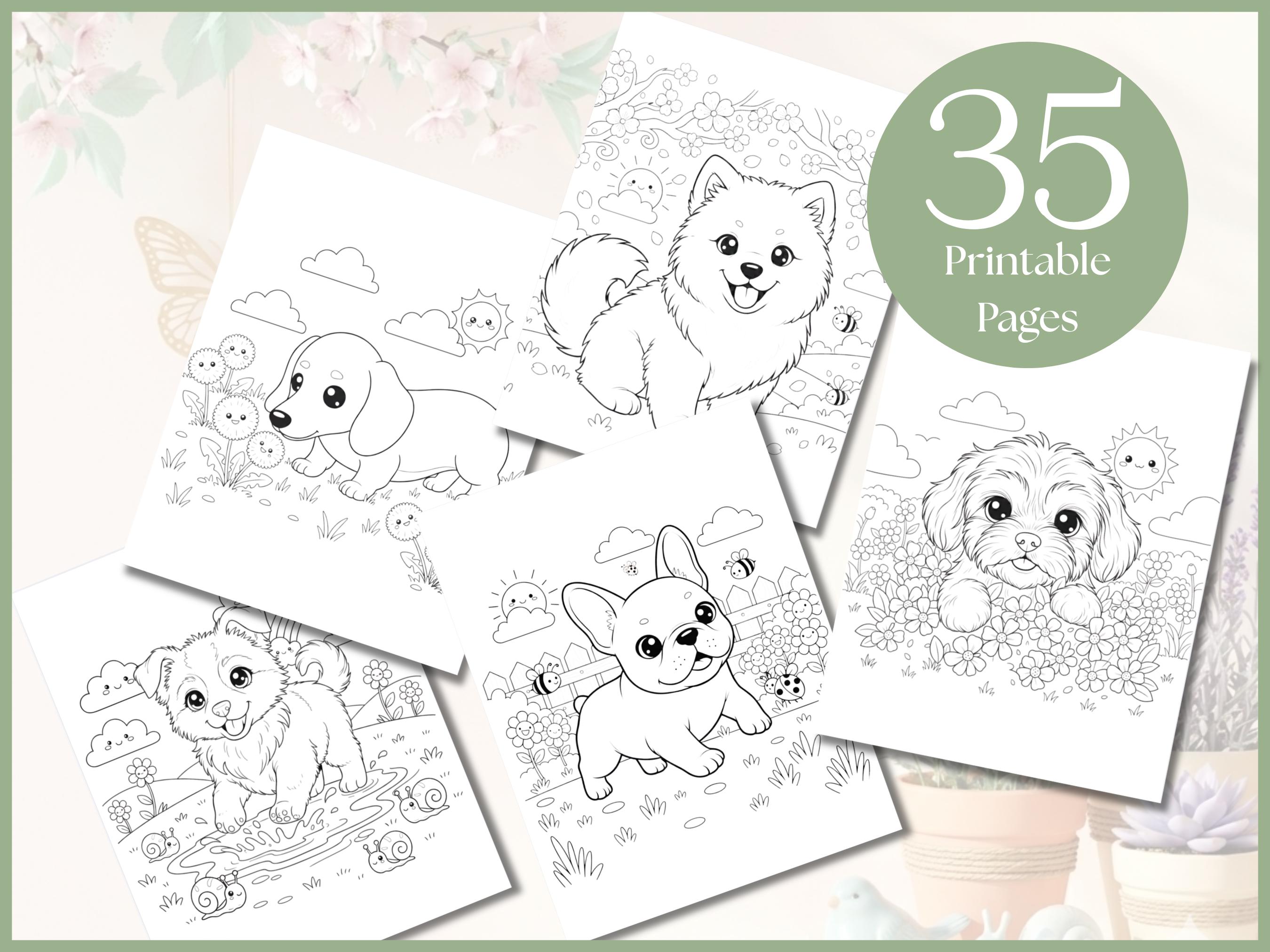 Puppies Coloring Pages, Dog Coloring, Summer Coloring, Spring Craft ...