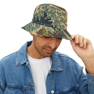 The Great K Wave Artistic Pattern Bucket Hat, Vacation Hat, Festival Wear