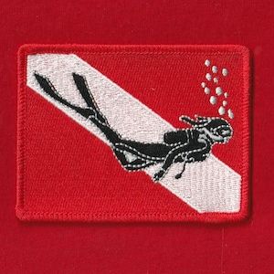 3,5 inch strijkbare LADY BUBBLES duikvlag patch voor duikcertificering, snorkelen, duiker-onder, nieuw, VS