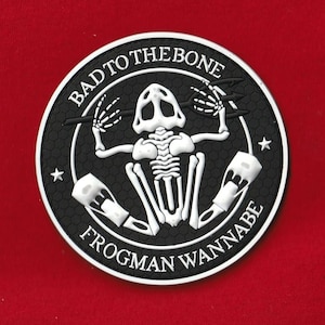 3.5" Inch 3D PVC Hook Patch Navy Seal Team 6 Devgru Bud/s Udt FROGMAN WANNABE with Swim Fins