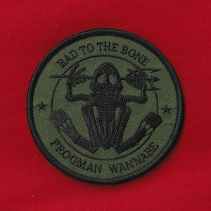 3.5" Inch Embroidered Hook Patch Navy Seal Team 6 BUD/S Udt Devgru FROGMAN WANNABE Green