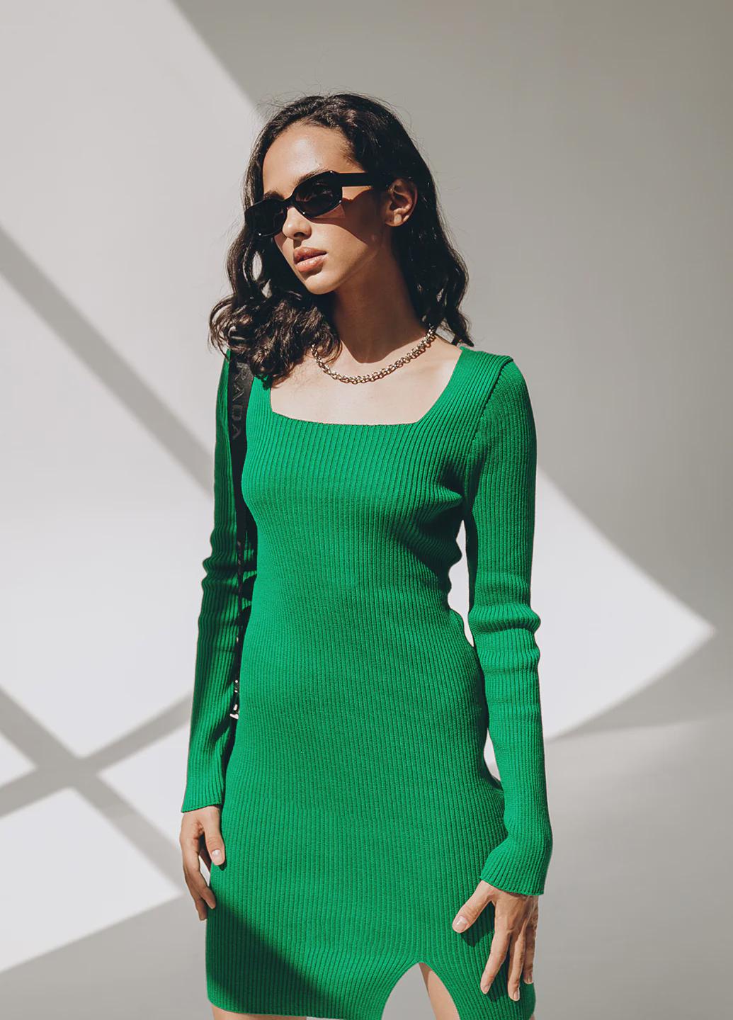 square-neck knitted mini dress Kobi Halperin Rue Square-Neck Tweed Mini Dress