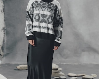 Striped Alpaca Knit Sweater for Women