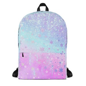Rainbow Glitter Backpack for Girls: Water-Resistant School Bag