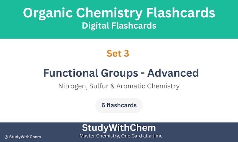 Organic Chemistry Flashcards: Advanced Functional Groups Study Aid ...