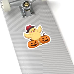 Adorable Halloween Chicken Stickers, Cute Pumpkin Decor, Fall Season Fun, Laptop Stickers, Party Favors, Halloween Gifts, Kids Stickers