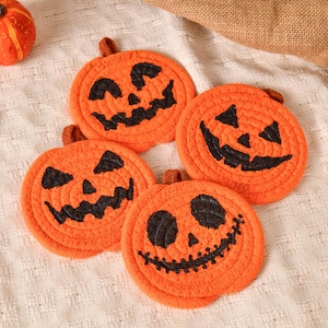 Halloween pumpaunderlägg, pumpaunderlägg, pumpaunderlägg fyrapack, söt Halloweendekor, Halloweenpresenter, höstheminredning