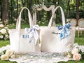 Custom Canvas Tote Bag, Bridesmaid Gift, Embroidered Canvas Tote Bag, Personalized Tote Bag with Initials, Bachelorette Gift product logo