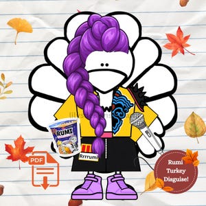 KPOP Demon Hunters Turkey Disguise Printable, kpop star turkey, kpop demon hunters thanksgiving (instant download)