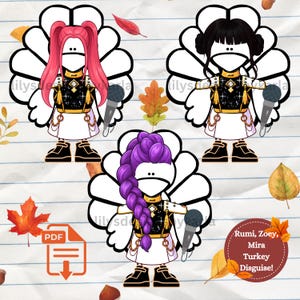 KPOP Rumi Zoey Mira Turkey Disguise, disguise a turkey kpop (instant download)