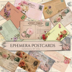 Vintage Postcard Ephemera Printable Kit: 46+ Antique Designs (PDF Download