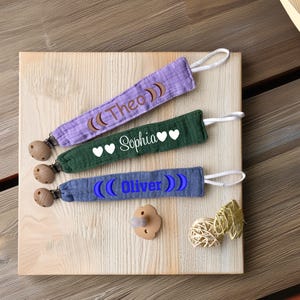 Personalized Pacifier Clip – Custom Monogram/Name Embroidered Holder | Boho Baby Gift + Anti-Loss Leash