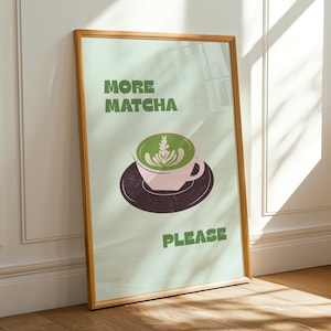 Matcha Latte Art Print: Minimalist Kitchen Cafe Decor (Digital Download)
