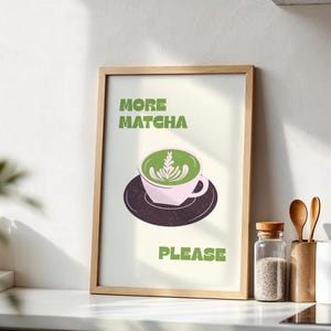 Matcha Latte Art Print: Minimalist Kitchen Cafe Decor (Digital Download