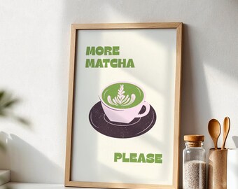 Matcha Latte Art Print: Minimalist Kitchen Cafe Decor (Digital Download