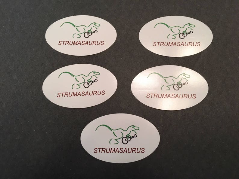 Strumasaurus Dino Uke Sticker Set of 5 image 1