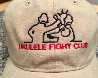 Ukulele Fight Club Embroidered Hat - Free Uke On Board Sticker