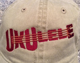 Ukulele Embroidered Hat Cap - Free Uke On Board Sticker