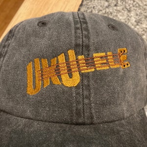 Ukulele Embroidered Hat Cap Free Uke On Board Sticker image 2