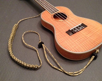 Correa de ukelele - Paracord - Totalmente ajustable - Desert Camo - Free Uke On Board Sticker