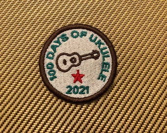 One Hundred Days Of Ukulele 2021 Merit Badge - Embroidered