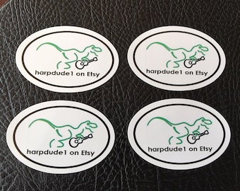 harpdude1 on Etsy Dino Uke Sticker - Set of 4