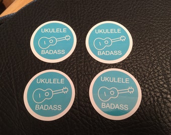 Ukulele Badass Stickers - Set of 4