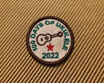 One Hundred Days Of Ukulele 2022 Merit Badge - Embroidered