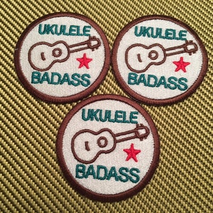 Ukulele Badass Merit Badge - Set of 3 - Embroidered