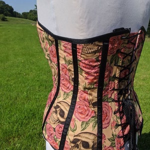 SALE Skull print boned corset