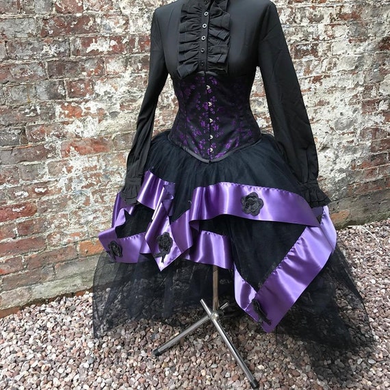Black skirt short at front long at back hotsell