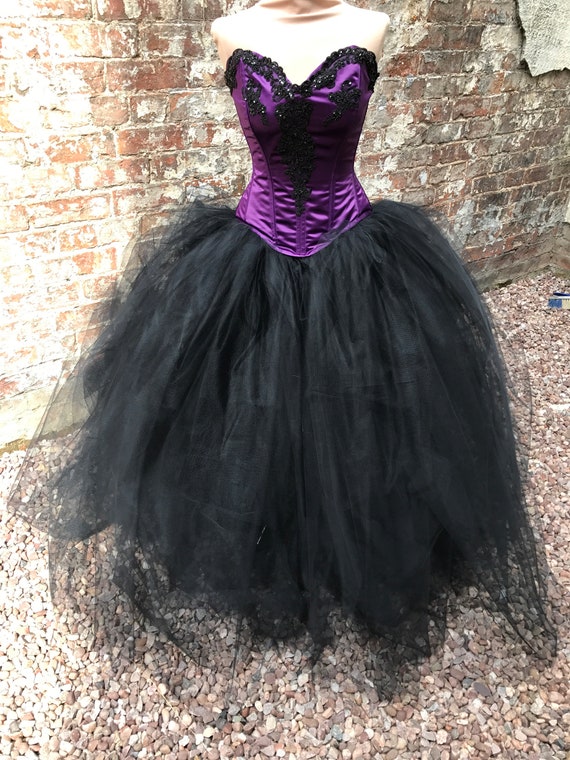 Gothic Wedding Dress Purple And Black Wedding Dress Etsy