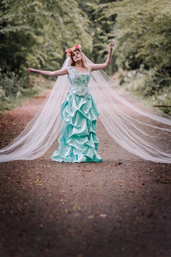 Mint Green Fairy Wedding Dress Fantasy Bridal Gown Faerie Etsy