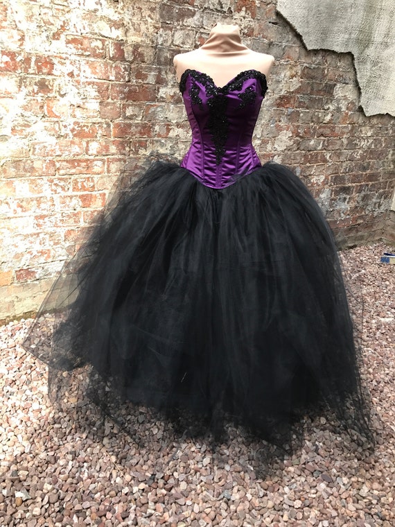 purple black wedding dress
