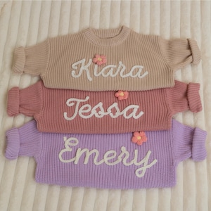 Custom Embroidered Baby Sweater with Name,Personalized Knit Jumper,Handmade Baby Shower Gift,Newborn Sweater,Toddler Outfit,Kid BirthdayGift