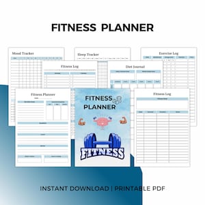 Digital Fitness Planner: Workout, Meal & Progress Tracker (Printable PDF Download