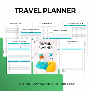 Digital Travel Planner: Itinerary, Packing List & Travel Journal (Instant Download)