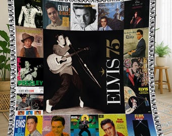 Elvis Presley Vintage personalisierte Fleece-Decke, Elvis Presley Weihnachts Fleece-Decke, personalisierte Fleece-Decke, Weihnachtsgeschenk