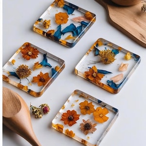 Custom Design Resin Coasters - Set of 4