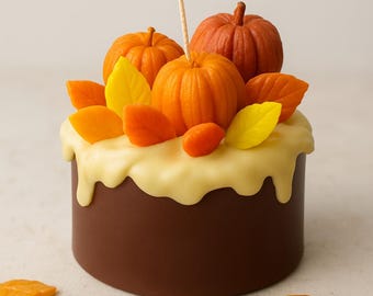 Huge September Cake Candle handmade and cozy autumn decor
