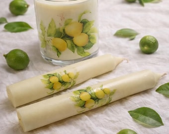 3 Piece Candle Set Lemon scented Gift Box eco friendly