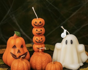 6 Piece Halloween Candle Set Handmade spooky haunted candles