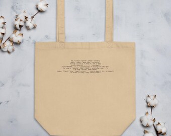 Coding Tote: Bolsa de lona minimalista con estética de código Python