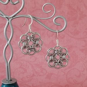 Stainless Steel Celtic Helm Chainmaille Earrings image 1
