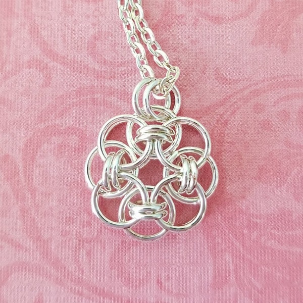 Sterling Silver Celtic Helm Chainmaille Pendant