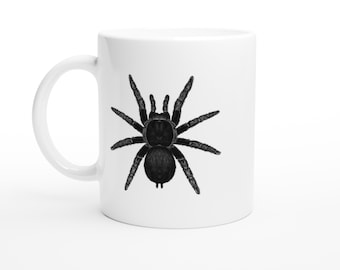 Brazilian Black Tarantula Mug, Grammostola Pulchra Nature Inspired Ceramic Coffee Cup
