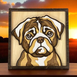 PUG 3D Wood Art