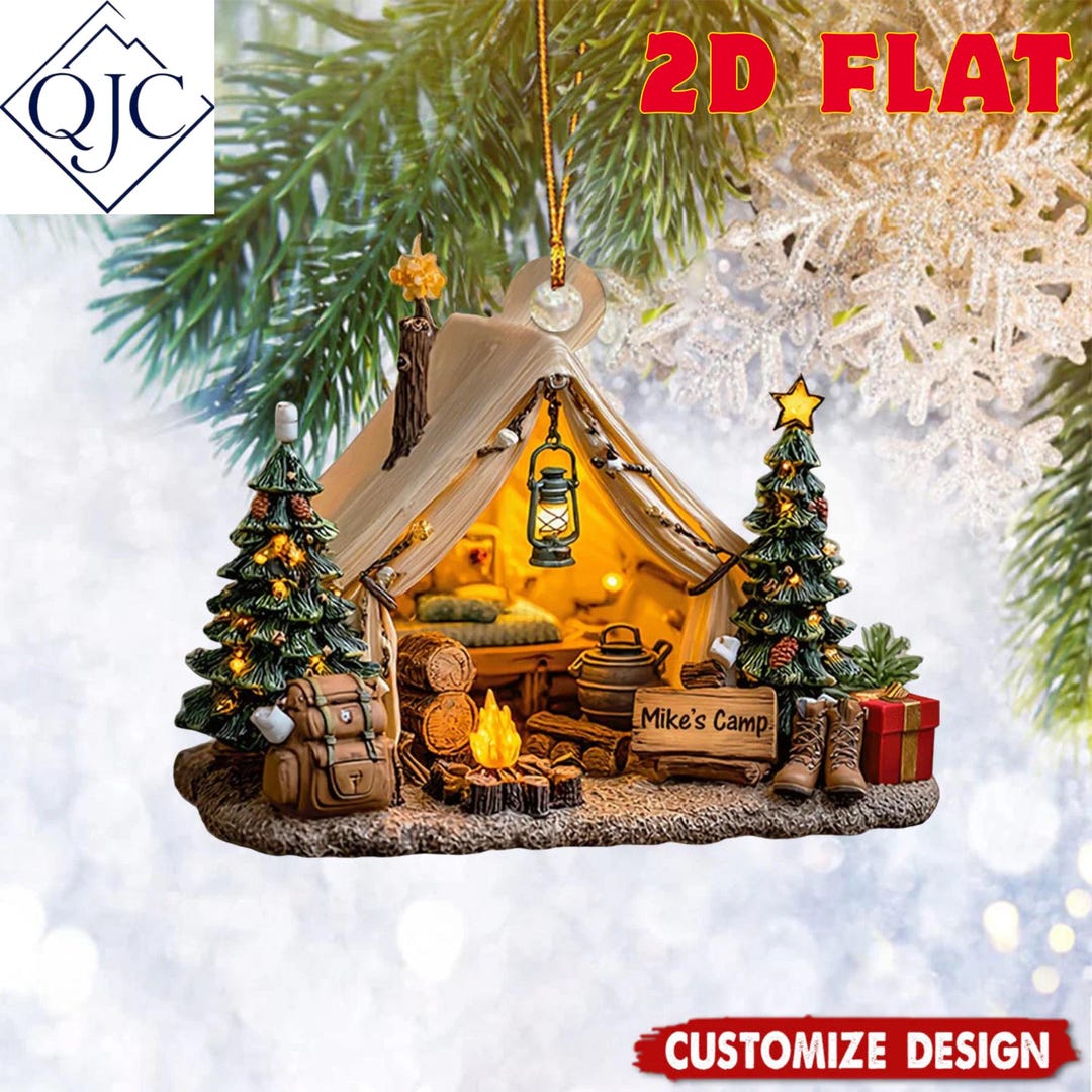 Custom Camping Ornament 2025 – 2D Acrylic Tent Ornament With ...